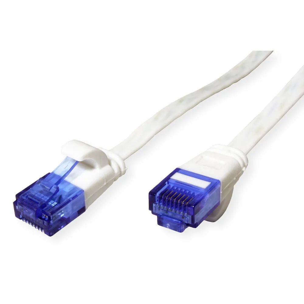 VALUE Patchkabel Cat.6A (Class EA) UTP, extra-flach, weiß, 1 m