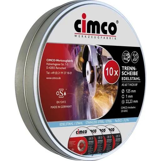 Cimco EDELSTAHL (1PA=10STK) / CIMCO TRENNSCHEIBE 125X1MM 206842