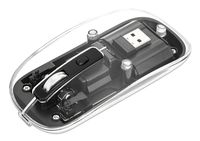 Manhattan Funkmaus USB-A 4Tasten RGB LED schwarz transparent