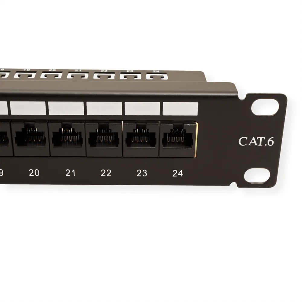 VALUE Cat.6 (Class E) 19-Zoll-Patchpanel, 24P, ungeschirmt, schwarz