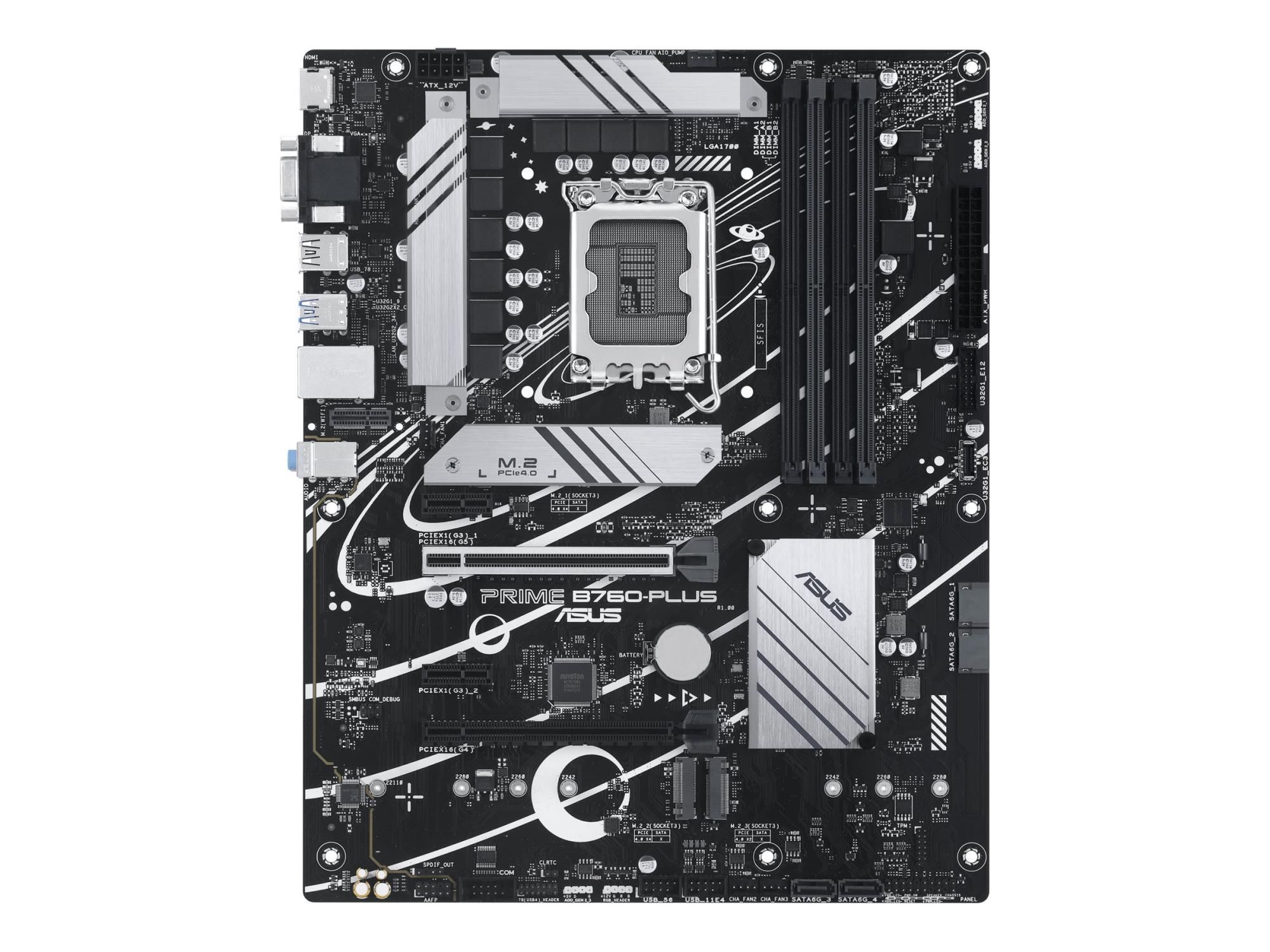 ASUS PRIME B760-PLUS - Motherboard - ATX - LGA1700-Sockel - B760 Chipsatz - USB-C 3.2 Gen 2x2, USB-C 3.2 Gen 1, USB 3.2 Gen 2, USB 3.2 Gen 1, USB4 - 2.5 Gigabit LAN - Onboard-Grafik (CPU erforderlich)