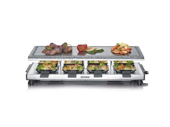 Severin RACLETTE 8PFÄNNCHEN 1400W / SEVERI RG 2374 STEINPL. SW 237400 Open-Box