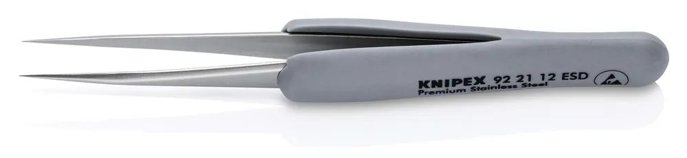 KNIPEX Präzisionspinzette mit gummiertem Griff ESD gummierter Griff 112 mm