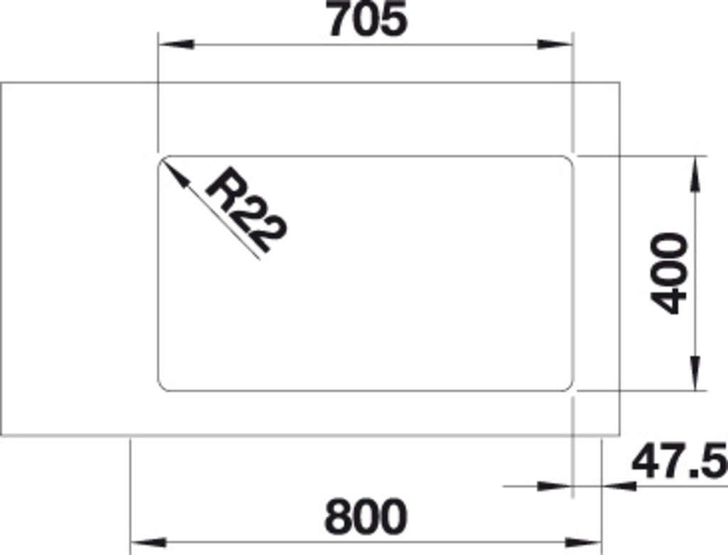Blanco Andano 500/180-U Edelstahl Seidenglanz Unte
