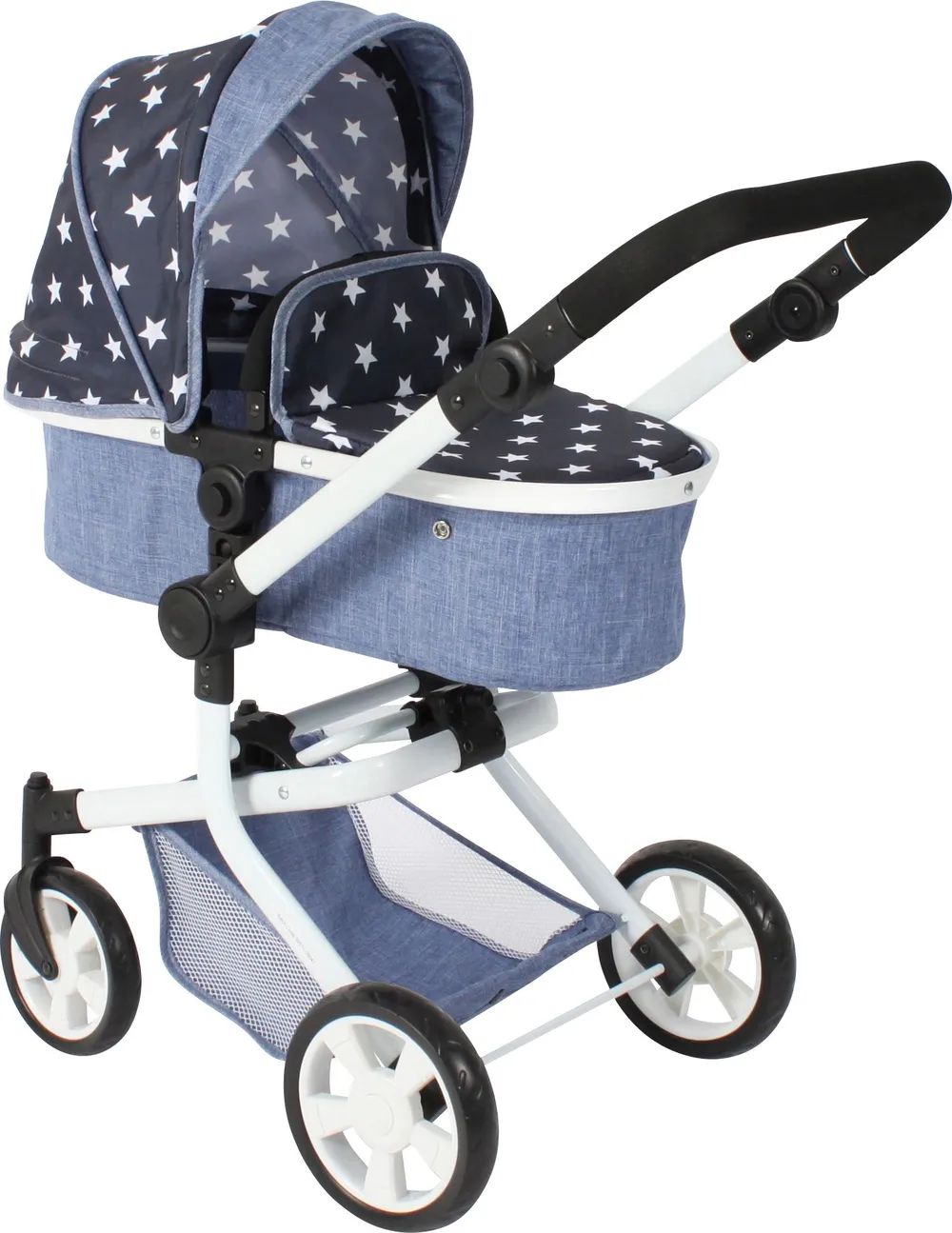 Sieglinde Bayer Kombi-Puppenwagen MIKA Sternchen, navy