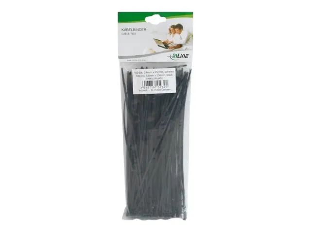 InLine Kabelbinder - Länge 250mm - Breite 3,6mm - schwarz - 100 Stück