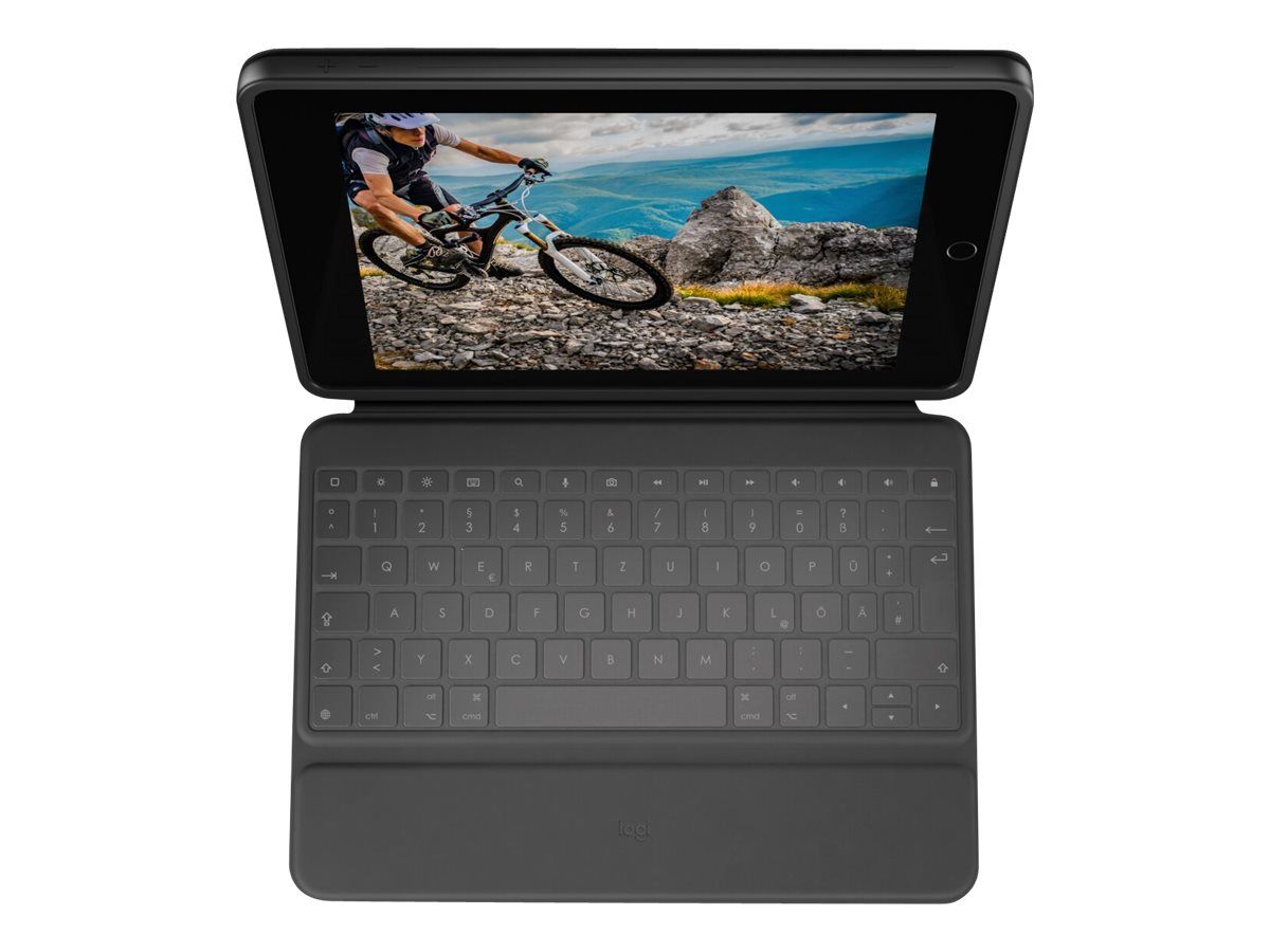 Logitech Rugged Folio - Tastatur und Foliohülle - Apple Smart connector - Französisch - für Apple 10.2-inch iPad (7. Generation, 8. Generation, 9. Generation)