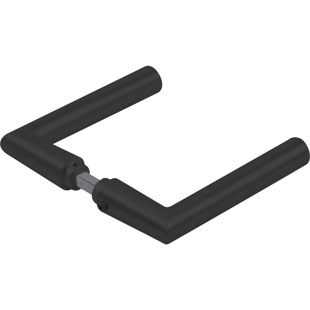 DORMA-Glas Drückerpaar 52.330, L-Form, 8 mm, schwarz matt RAL 9005