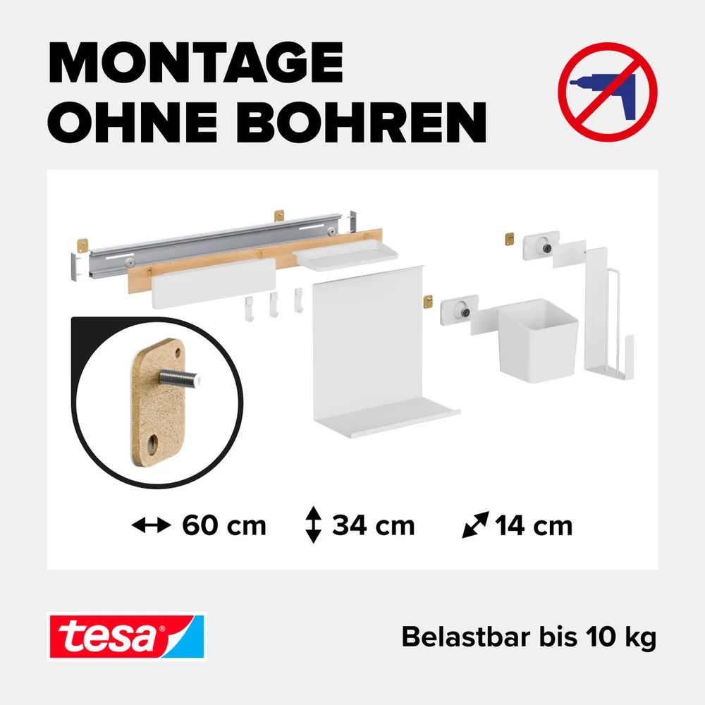 tesa® Küchenorganizer Kombi-Set L