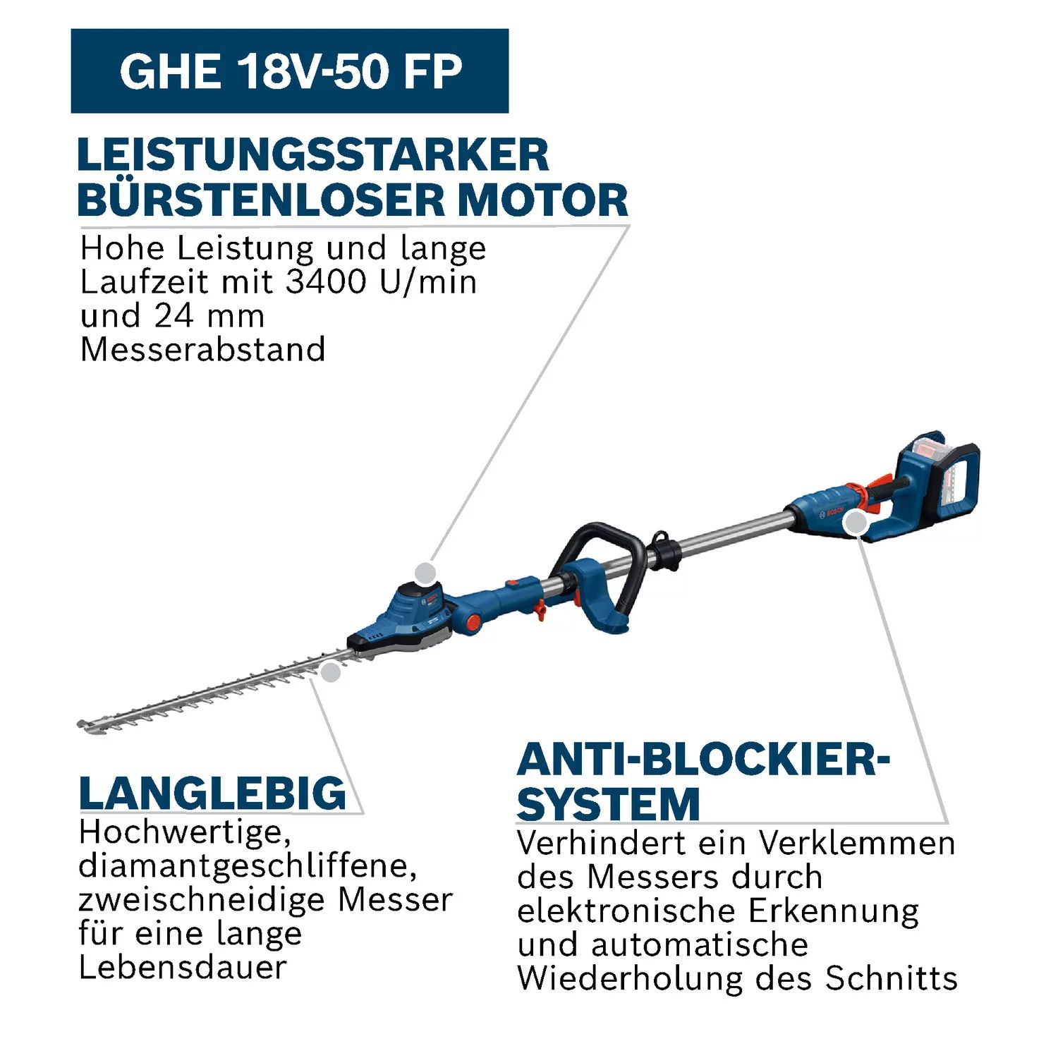 Bosch GHE18V-50 FP  Akku-Heckenschere solo