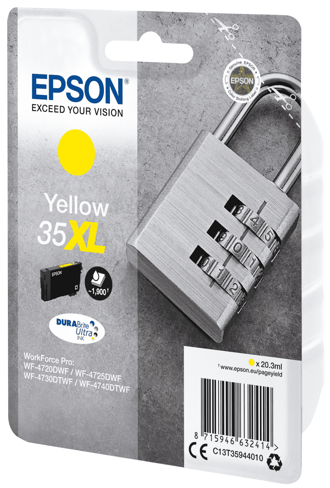 Epson 35 Tinte Vorhängeschloss Sinlge, XL, gelb