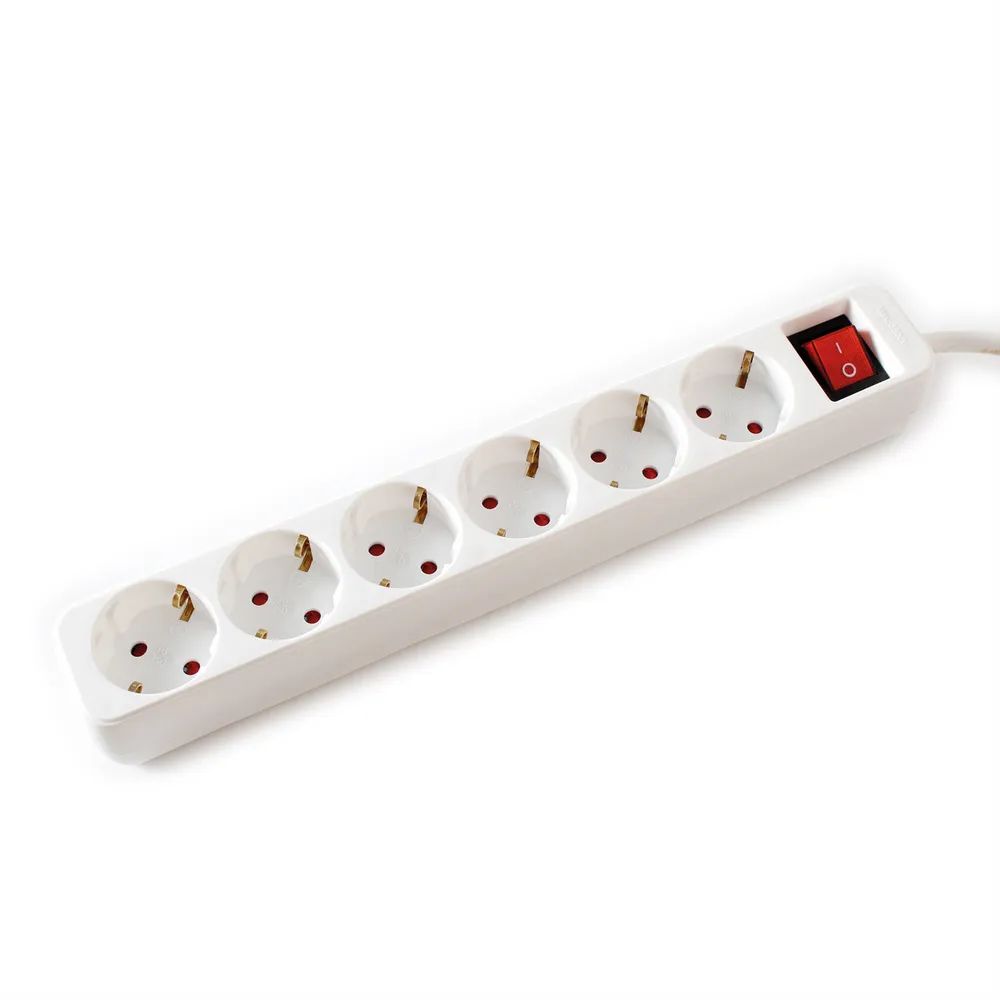 VALUE 6-fach Steckdosenleiste mit Schalter, weiß, 1,5 m