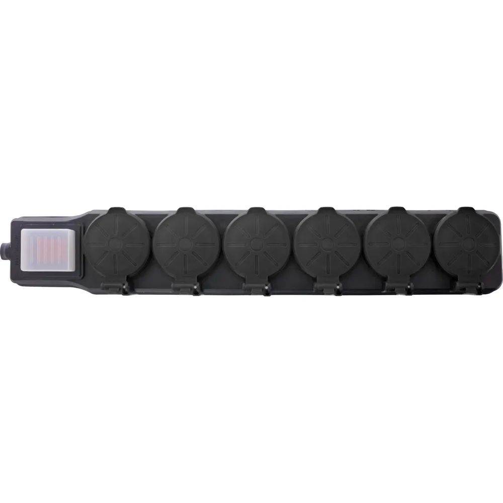 InLine Outdoor-Steckdosenleiste - 6-fach Schutzkontakt - IP44 - mit Schalter - 10m