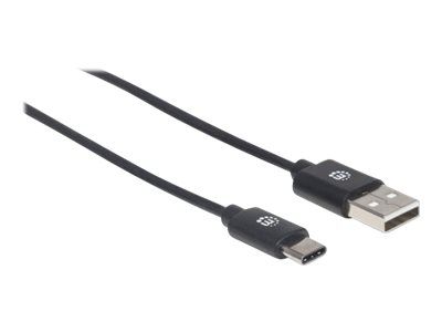 Manhattan USB-C to USB-A Cable, 2m, Male to Male, Black, 480 Mbps (USB 2.0)