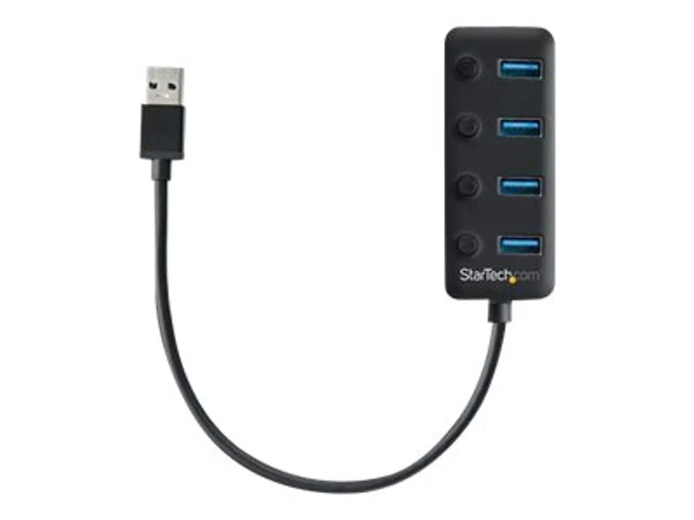 StarTech.com 4 Port USB 3.0 Hub - 4x USB-A mit individuellen An/Aus-Schaltern