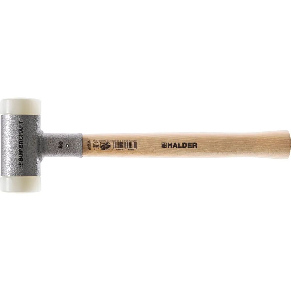 HALDER Nylonhammer rückschlagfrei Kopf ø 35 mm mit Hickory Stiel