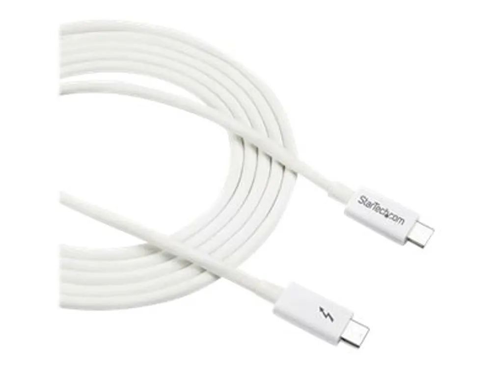 StarTech.com Thunderbolt 3 Kabel - 20Gbit/s - 2m - Weiß - 4K 60Hz - Passiv - Thunderbolt Kabel - USB Typ C Lader - Thunderbolt-Kabel - USB-C (M)