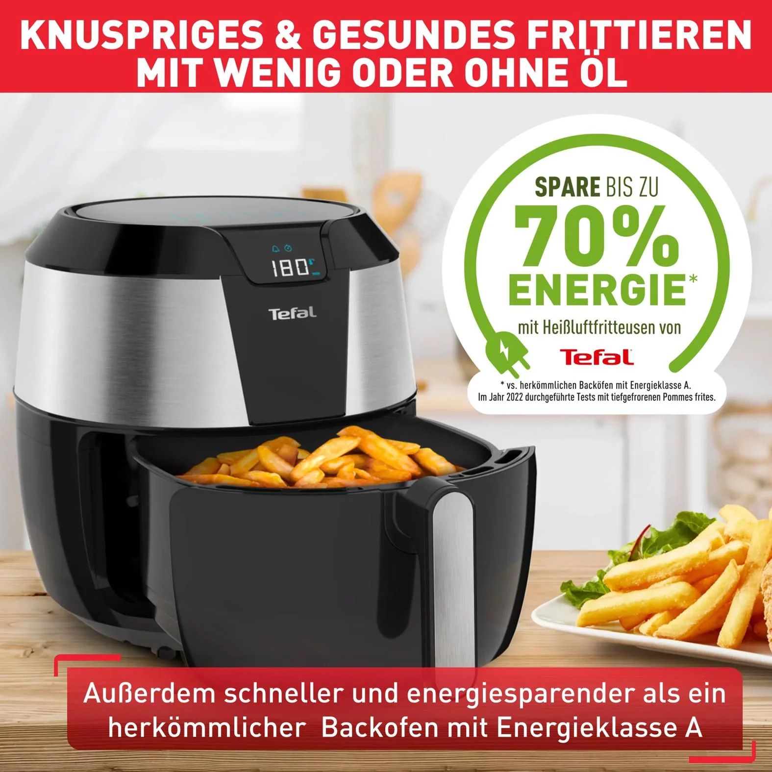 Tefal EY701D Heißluftfritteuse XXL inkl. Zubehör-Set (5,2L)
