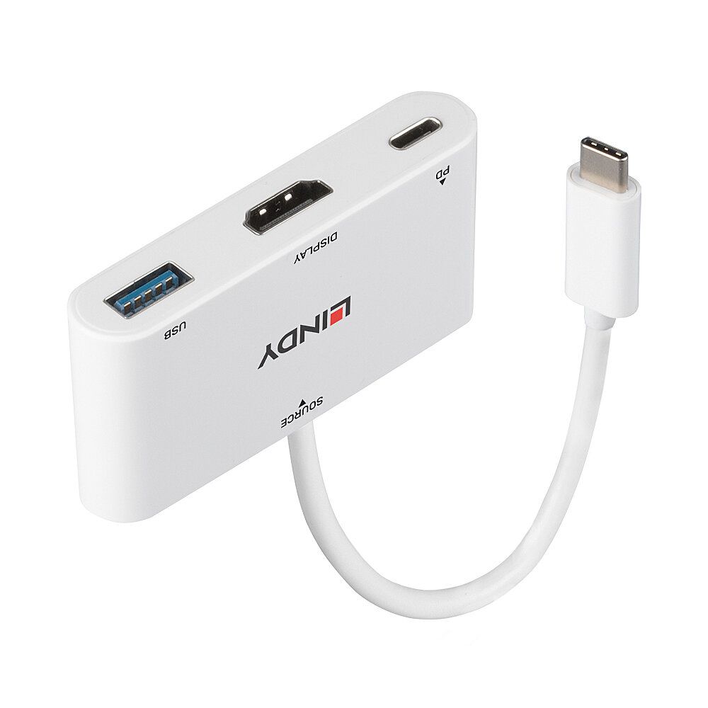 Lindy Videoadapter - 24 pin USB-C männlich zu USB Typ A, HDMI, USB-C (nur Spannung)