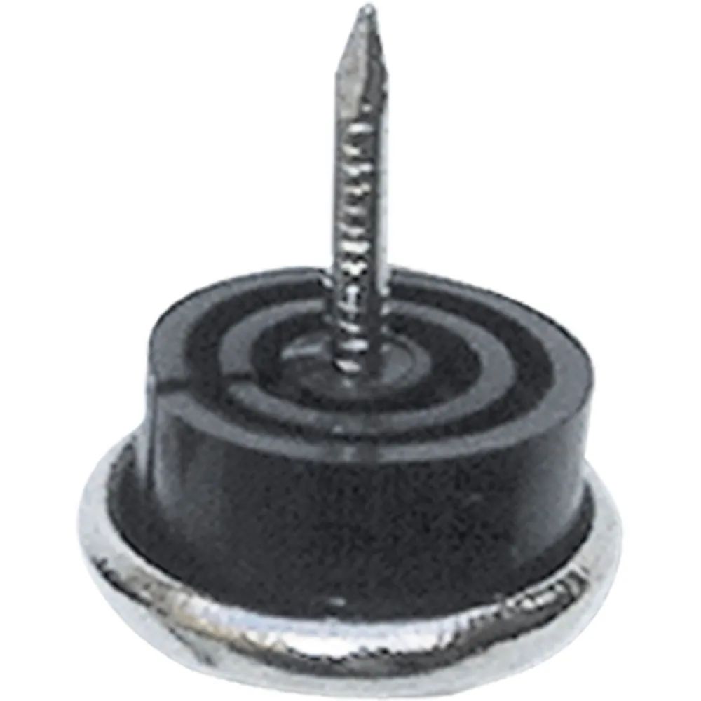Dransfeld GmbH & Co.KG Polsternägel-Zierkappen Nagelgleiter mit Stahlkappe und Einschlagstift 1, rund, ø18, FE vernickelt
