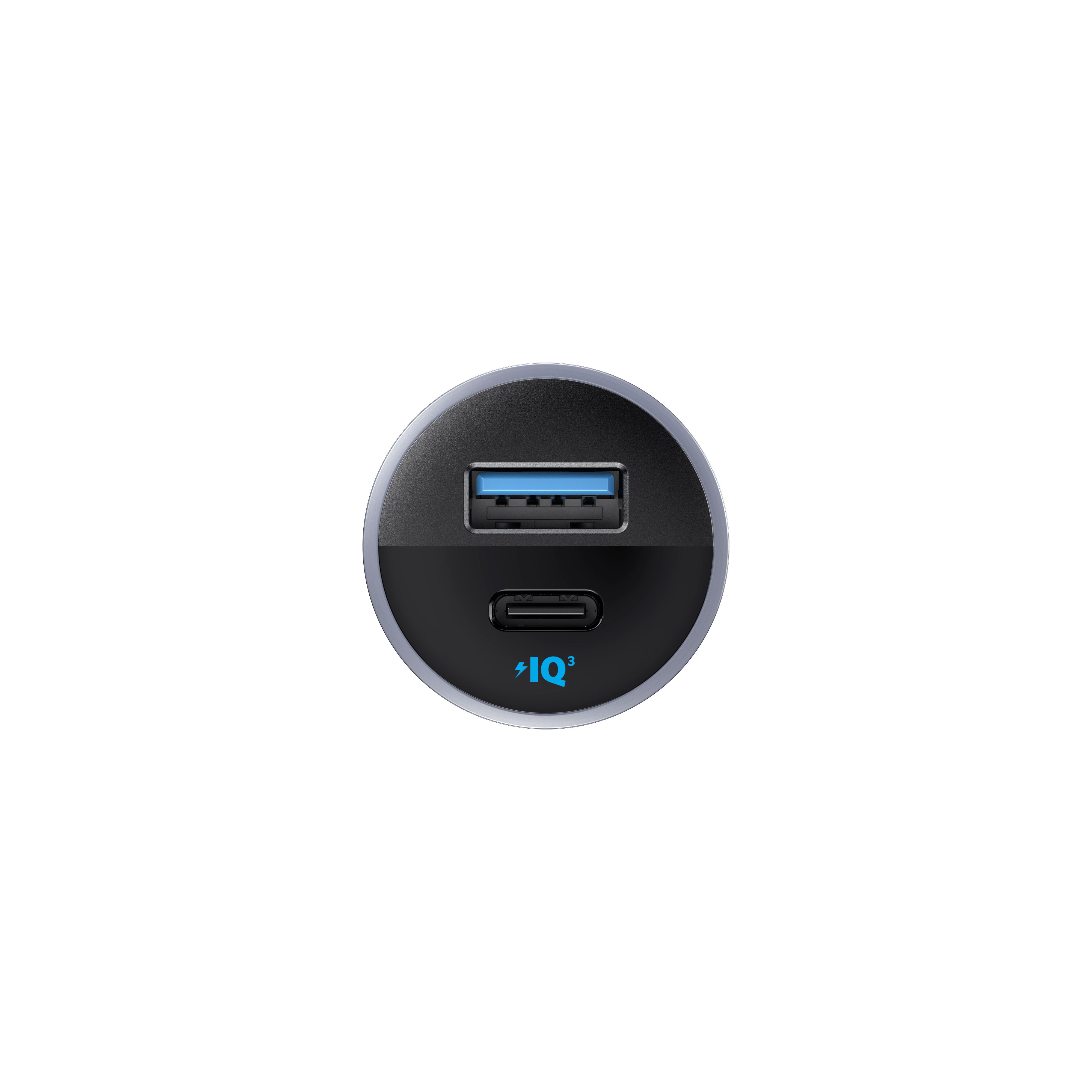 Anker Innovations Anker 323 - Auto-Netzteil - 52.5 Watt - 3 A - IQ 3.0, Fast Charge - 2 Ausgabeanschlussstellen (USB, 24 pin USB-C)