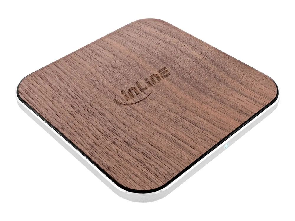 InLine Qi woodcharge - wireless fast charger - 5/7,5/10W/15W - USB-C