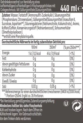 SodaStream drink mix Pepsi Zuckerfrei 440ml