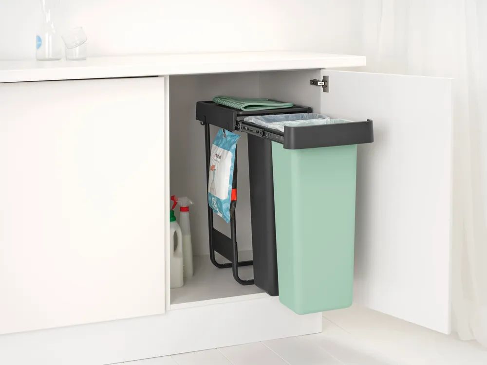 Brabantia Sort&Go Einbaumülleimer, 2 x 30 l - Dark Grey