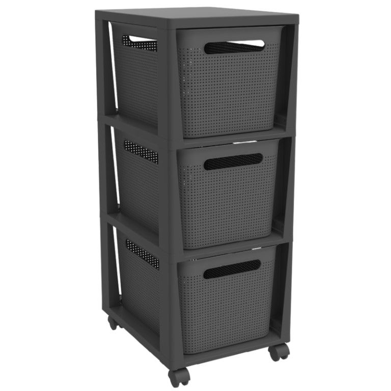 Rotho Tower 3 x 16 l BRISEN mit Rollen