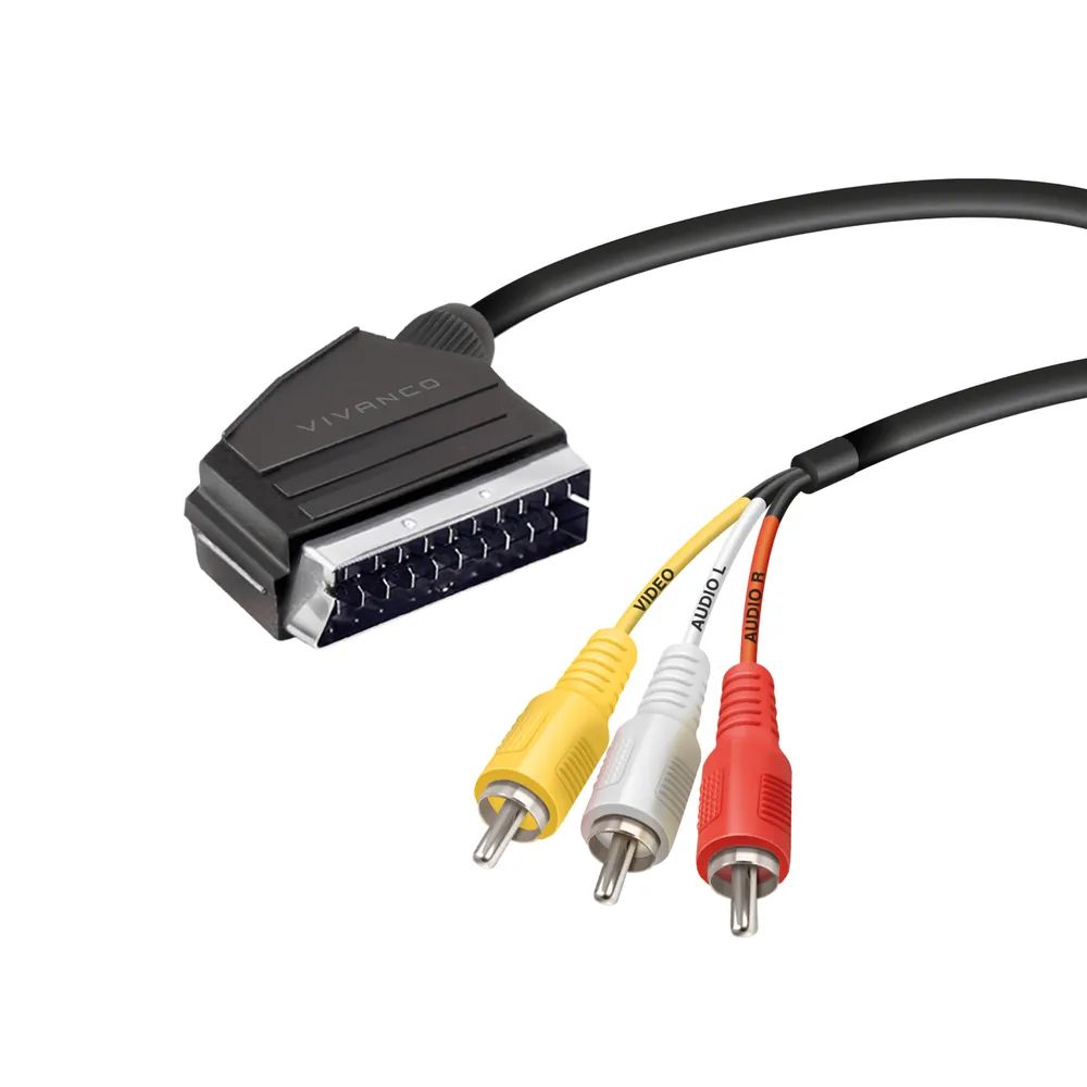 VIVANCO Scart / Cinch Verbindung IN / OUT, 2m