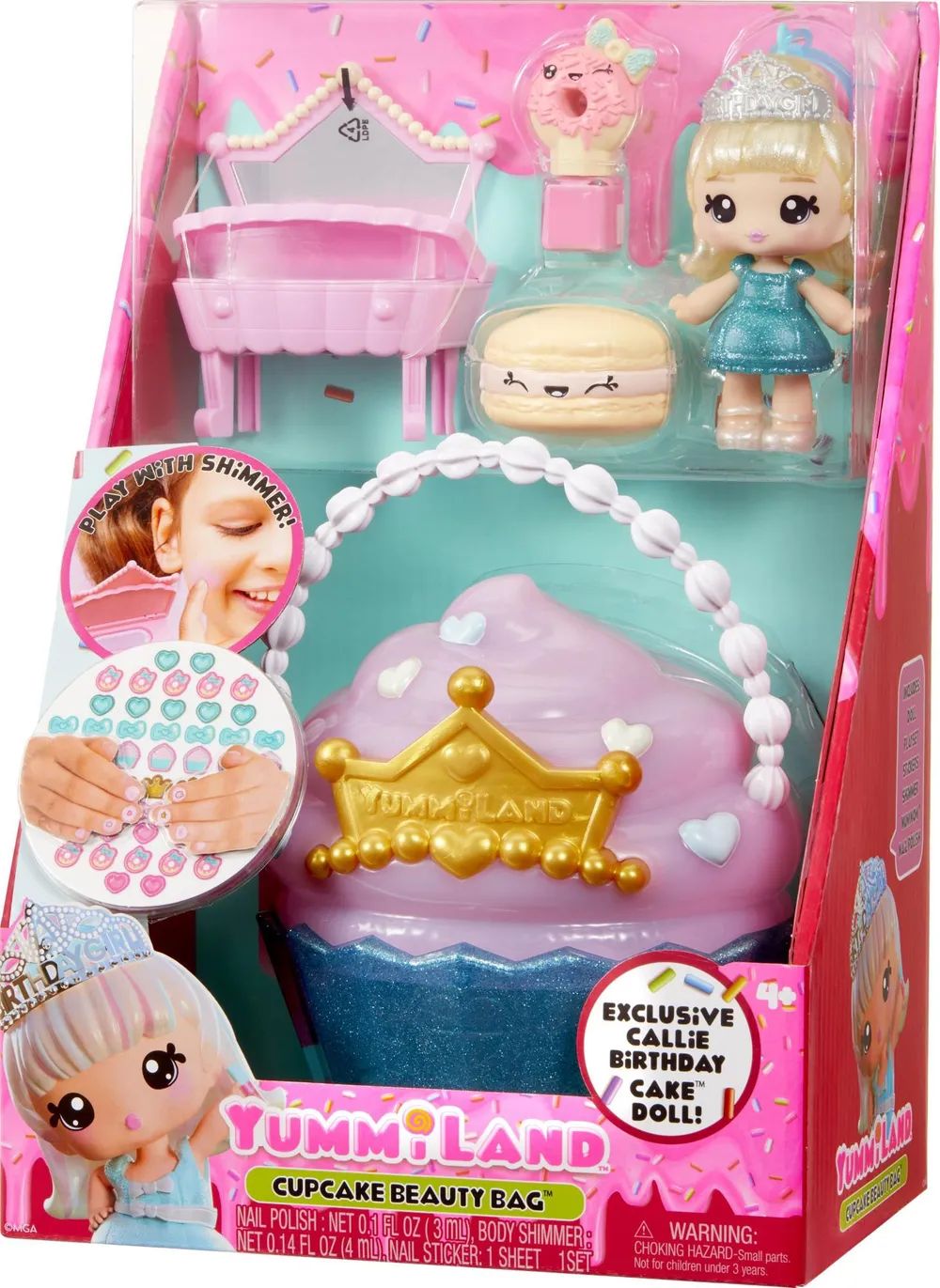 MGA Entertainment Inc. Yummiland Beauty Bag Playset+ Lip Gloss Doll - Cupcake