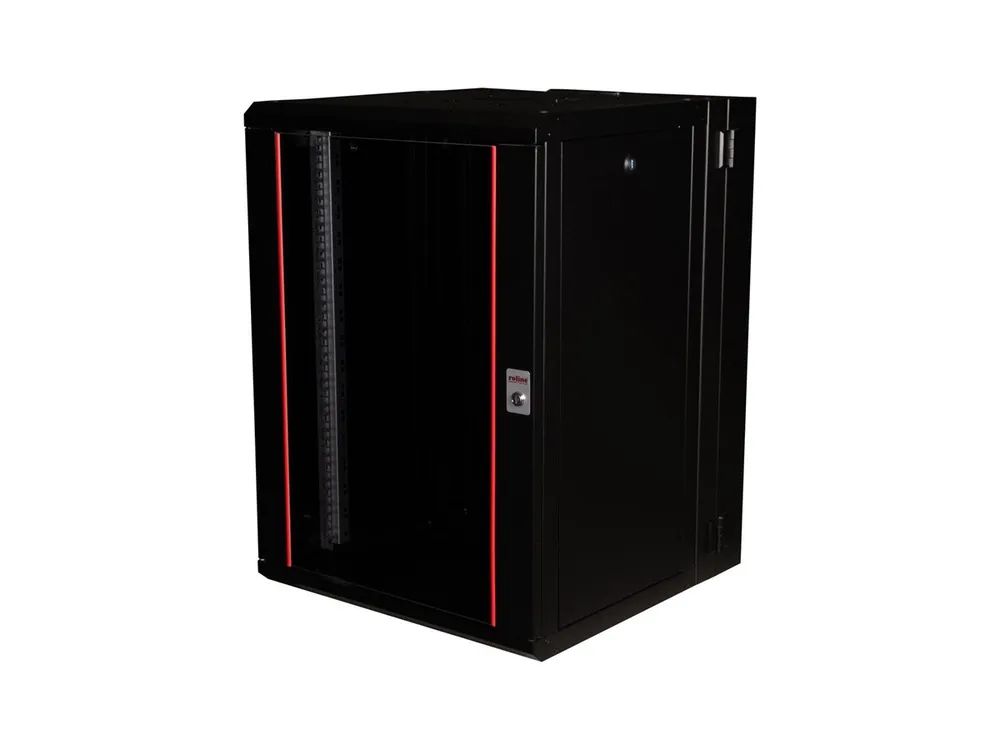 ROLINE Pro - Gehäuse - geeignet für Wandmontage - RAL 9005, Jet Black - 16U - 48.3 cm (19")