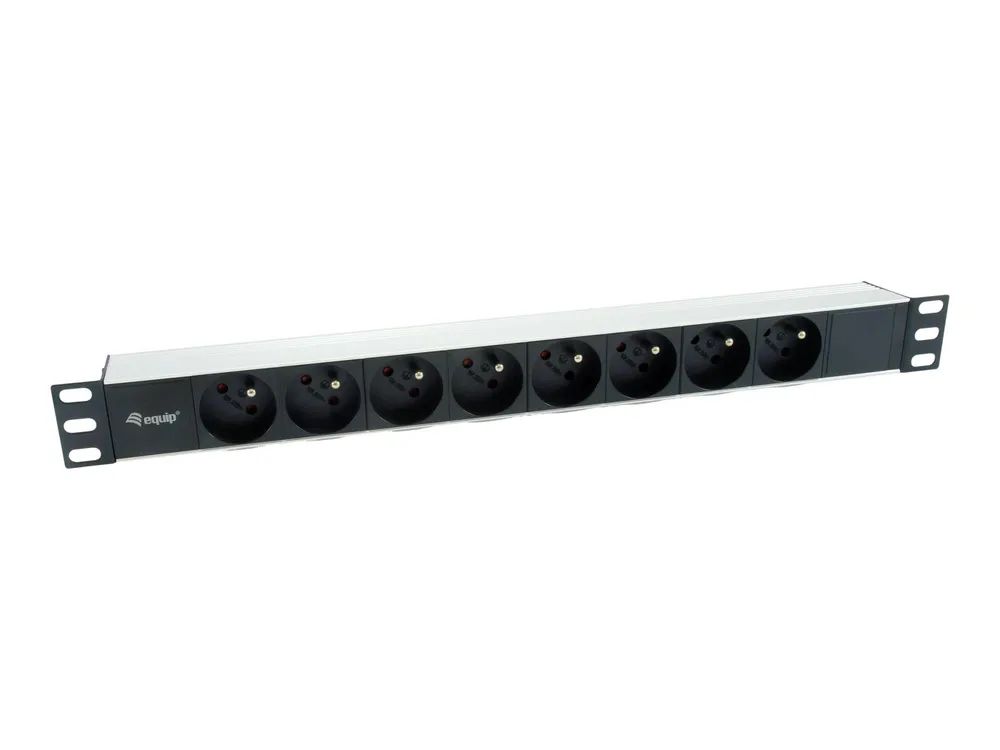 Equip Pro - Stromverteilungseinheit (Rack - einbaufähig) - Wechselstrom 220-240 V - 3500 Watt - Eingabe, Eingang power CEE 7/7 - Ausgangsanschlüsse: 8 (NF C61-314)