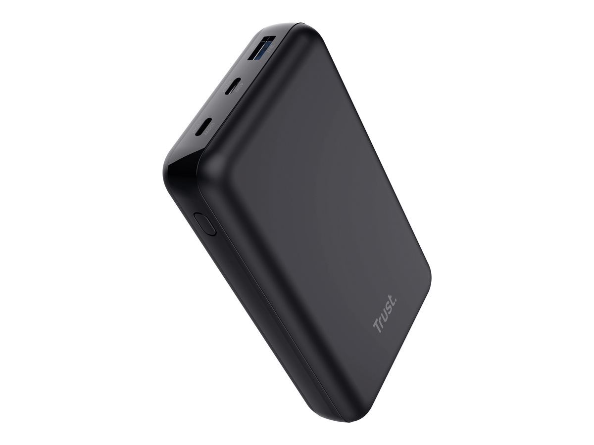 Trust Laro - Powerbank - 20000 mAh - 100 Watt - 5 A - QC 3.0, Power Delivery 3.0 + PPS - 3 Ausgabeanschlussstellen (4 pin USB Type A (QC 3.0)