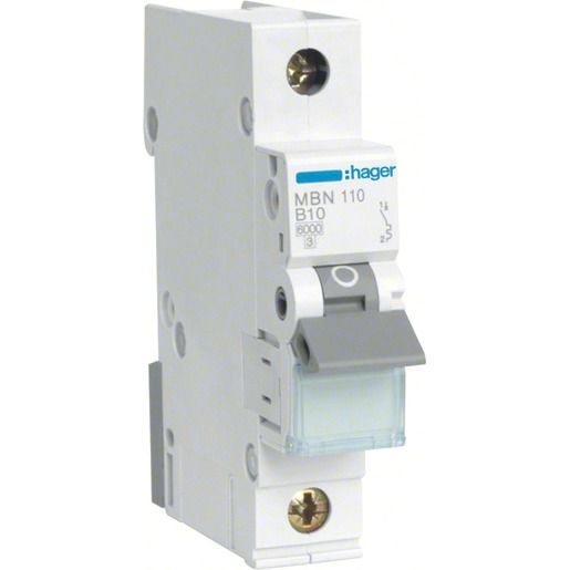 Hager LS-SCHALTER 1P 10A-B 6KA 1PLE / HAGER MBN110