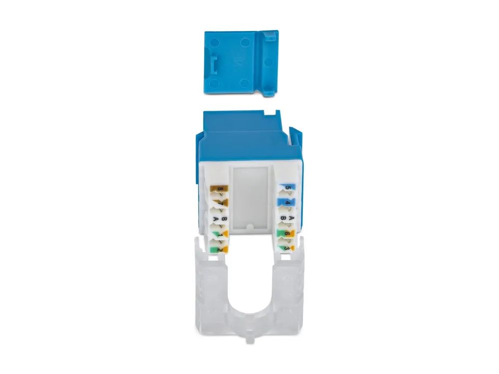 StarTech.com Startech - Keystone Jack - 180°, 110 Punch Down - CAT 6 - UTP - RJ-45 - Blau - TAA-konform (Packung mit 24)