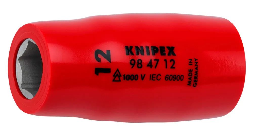 KNIPEX Steckschlüsseleinsatz für Sechskantschrauben mit Innenvierkant 1/2" 55 mm