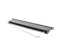 Lanberg PPS5-0024-B - Cat5 - Cat5e - Schwarz - Metall - Rackeinbau - 0.5U - 445 mm