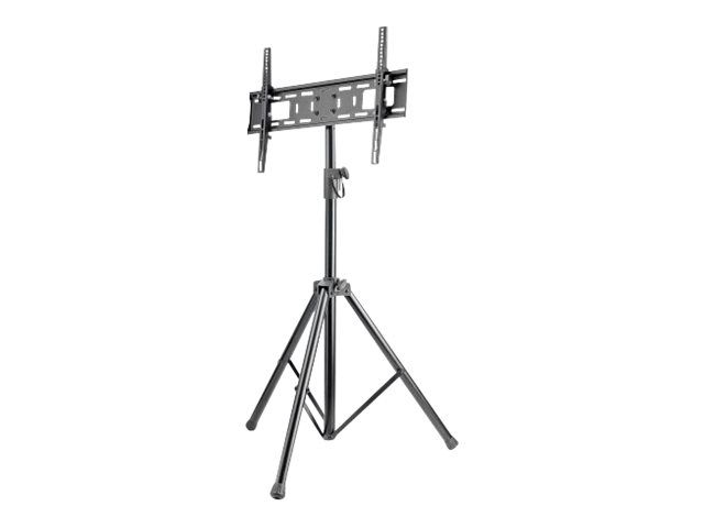 Manhattan TV & Monitor Mount, Tripod Floor Stand, 1 screen, Screen Sizes: 37-65", Black, VESA 200x200 to 600x400mm, Max 35kg, LFD, Lifetime Warranty - Aufstellung - Stativ - für Flachbildschirm - Kunststoff, Stahl - Schwarz - Bildschirmgröße: 94-177.