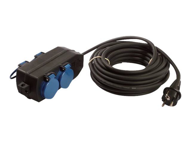 Bachmann Steckdosenleiste - Wechselstrom 230 V - 3500 Watt - Eingabe, Eingang CEE 7/7 - Ausgangsanschlüsse: 4 (4 x CEE 7/3)