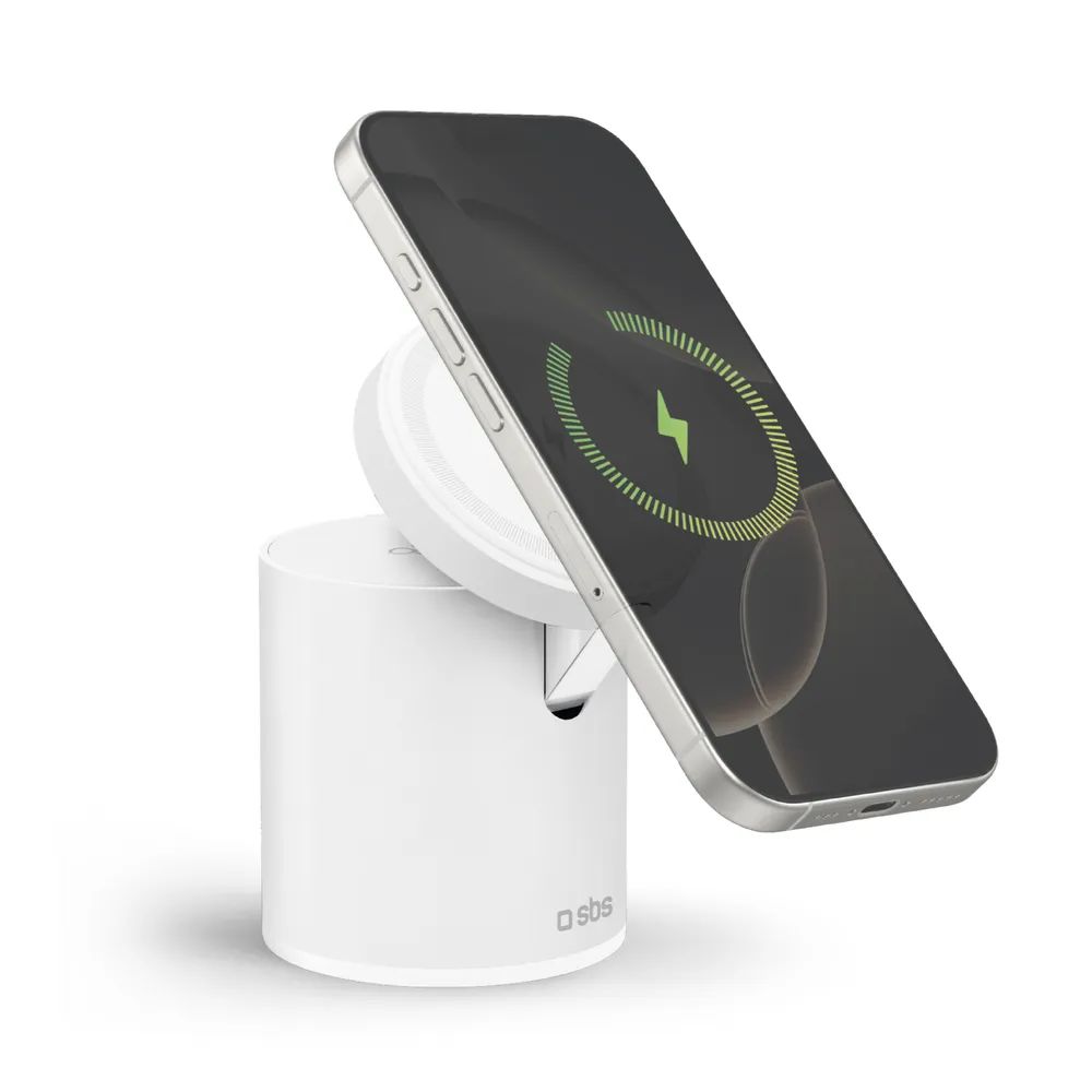 SBS Induktionslader Stand MagSafe 2in1, 15W für iPhone u. AirPods