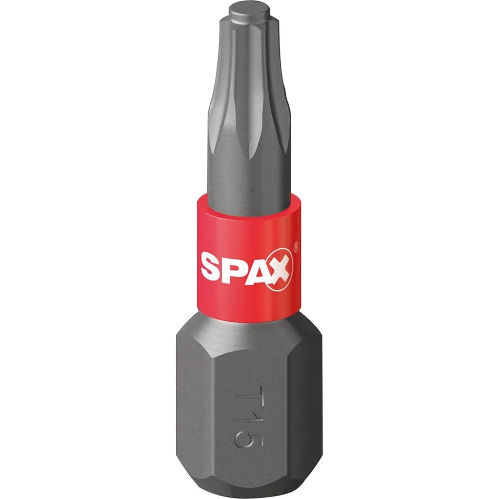 SPAX Bit-Einsatz T-Star 1/4sechskant T15/25 mm Zapfenführung, Inhalt 5 Stück