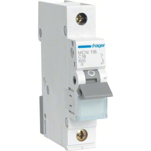Hager LS-SCHALTER 1P 16A-C 6KA 1PLE / HAGER MCN116
