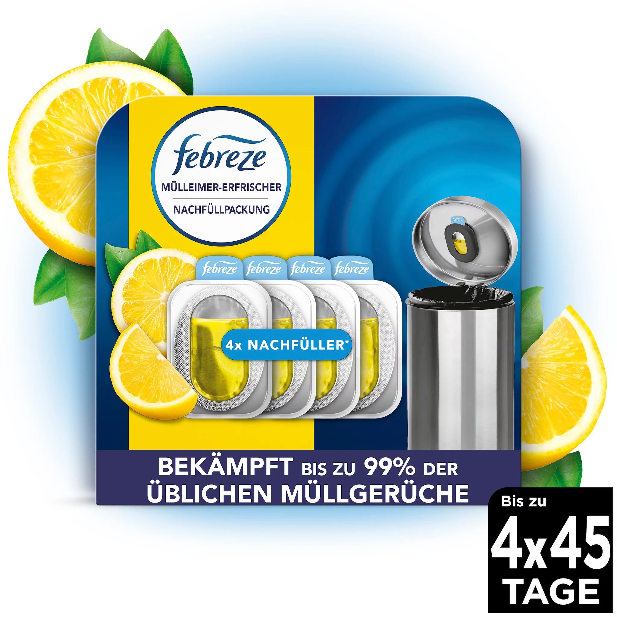 Febreze Mülleimererfrischer Nachfüller 4er Zitrusfrische = 19,52ml