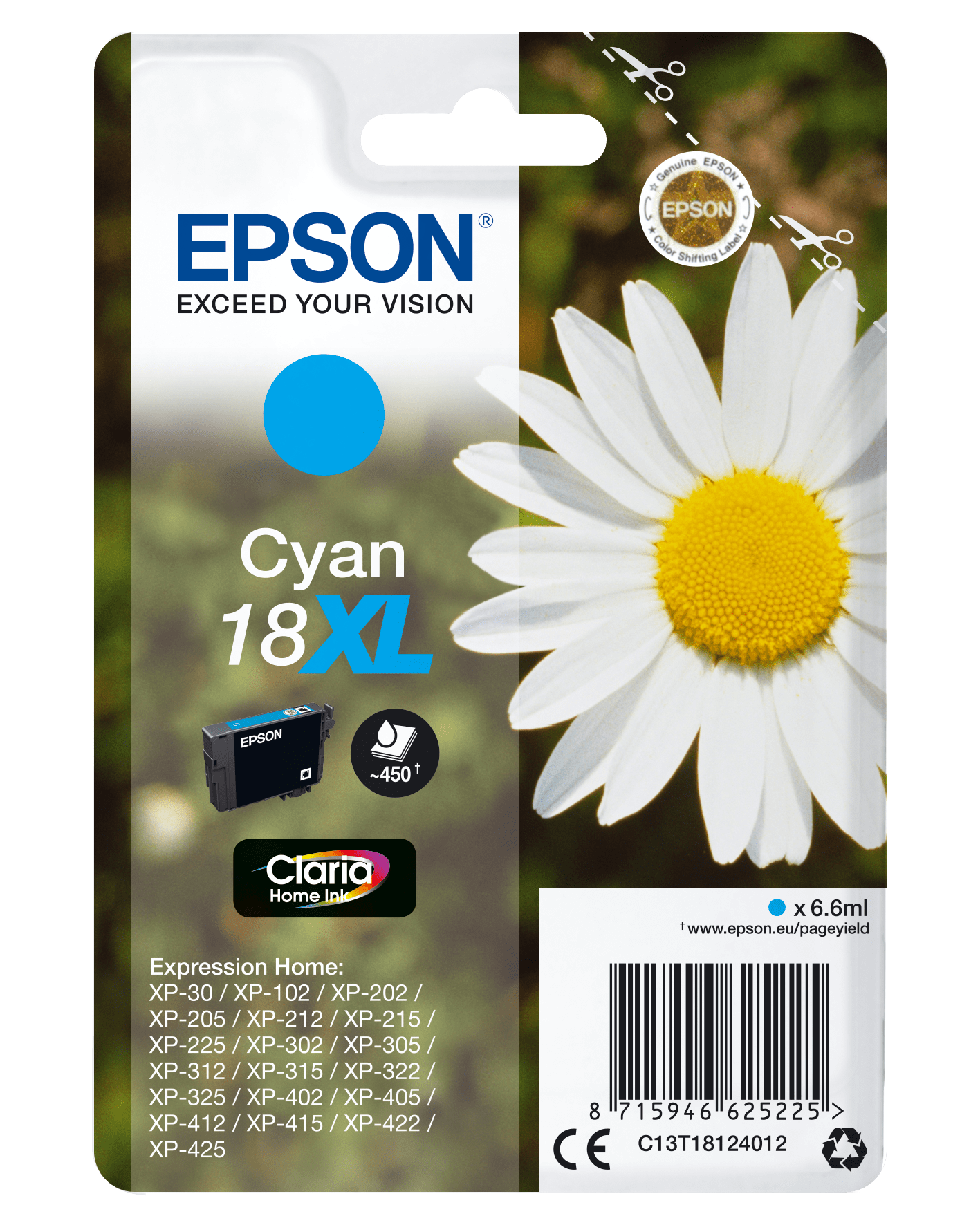 Epson 18 Tinte Gänseblume Single, XL, cyan