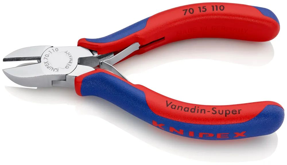 KNIPEX Seitenschneider mit Mehrkomponenten-Hüllen verchromt 110 mm