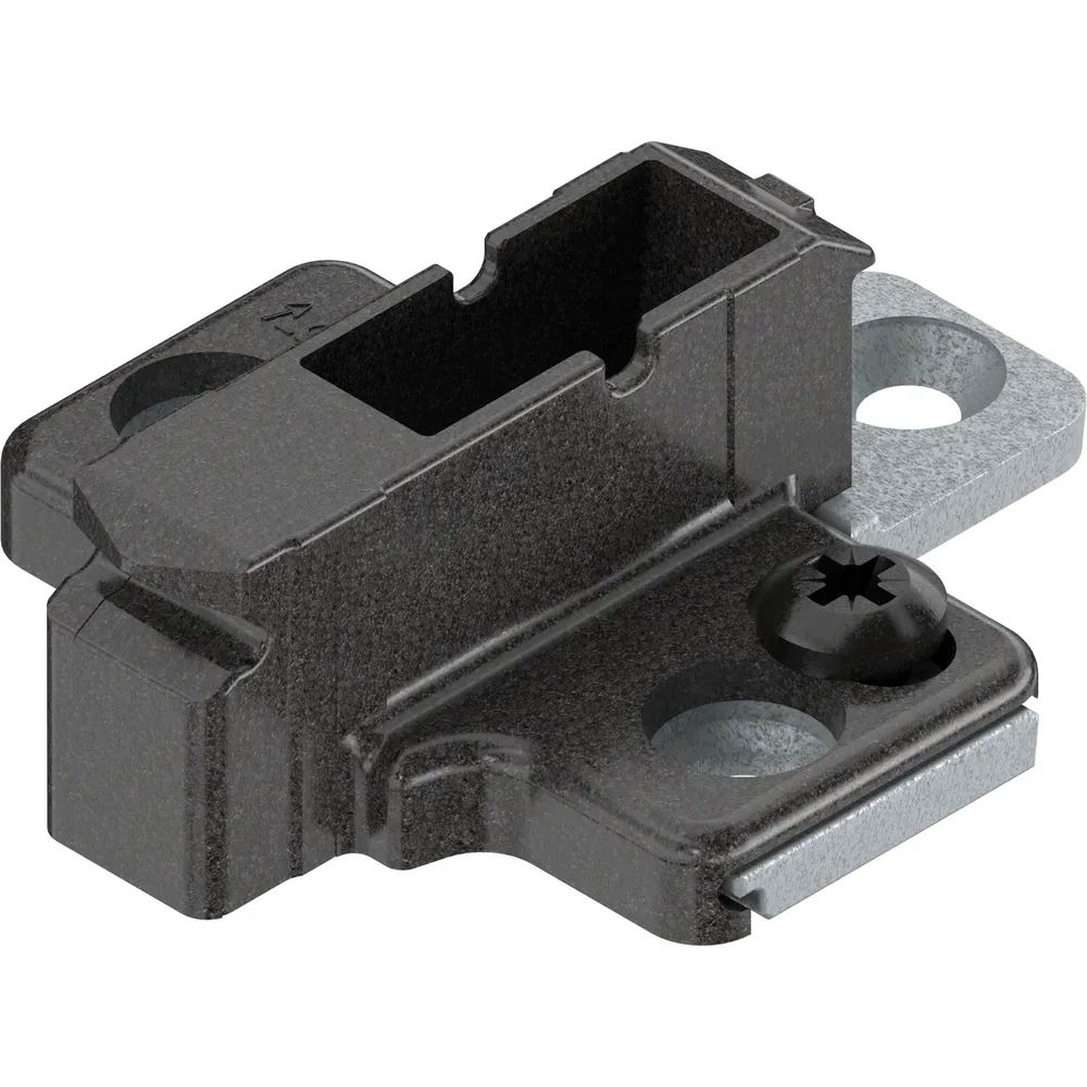 BLUM CLIP ONYX Kreuzmontageplatte, Zink, Schrauben, Distanz 9 mm