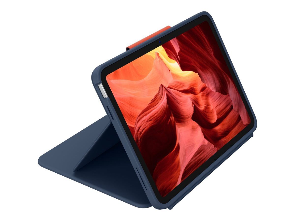Logitech Rugged Combo 4 - Tastatur und Foliohülle - Apple Smart connector - Classic Blue - für Apple 10.9-inch iPad (10. Generation)