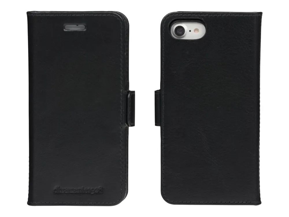 dbramante1928 Lynge - Flip-Hülle für Mobiltelefon - genarbtes Leder - Schwarz - für Apple iPhone 6, 6s, 7, 8, SE (2. Generation)