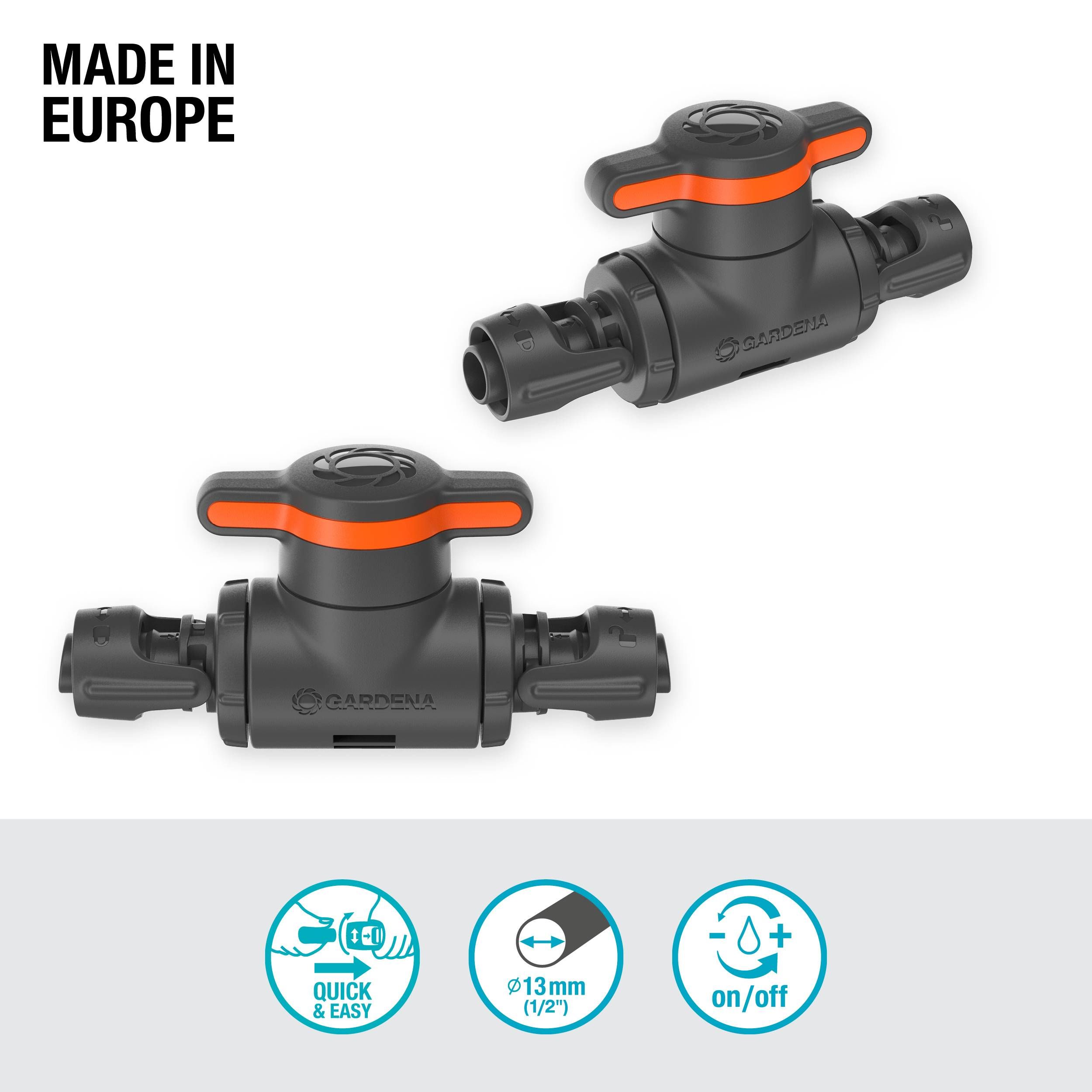 Gardena Micro-Drip-System Regulier-/Absperrventil 13 mm (1/2") - Inhalt: 1 Stück